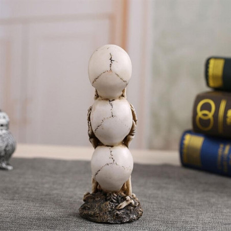 Crâne Décoratif Triplés Crânes Maléfiques vue arrière