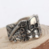 Bague Tête de Mort Crâne Gothique en Argent Sterling 925 vue face