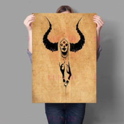 Poster tête de mort amie du diable ou sorcière - 10 modèles au choix !