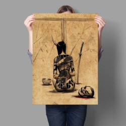 Poster tête de mort amie du diable ou sorcière - 10 modèles au choix !