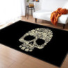 Tapis à motif Tête de Mort Fleuri sur fond noir