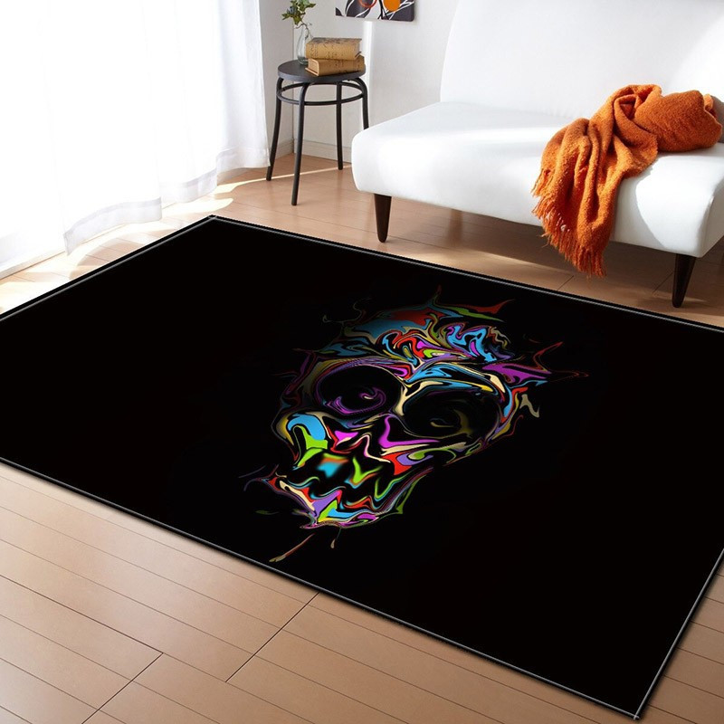 Tapis à motif Tête de Mort Abstrait Coloré