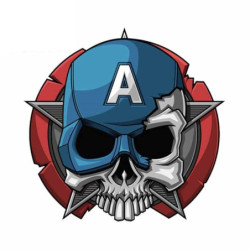 Autocollant Vinyle pour voiture Sticker Crâne Captain America