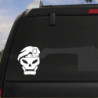 Autocollant Vinyl Voiture Sticker Crâne Militaire Béret blanc