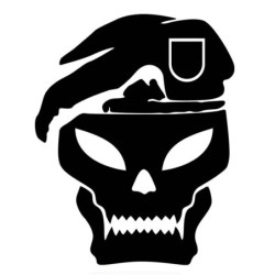 Autocollant Vinyl Voiture Sticker Crâne Militaire Béret