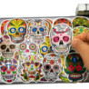 Lot de 60 autocollants calavera