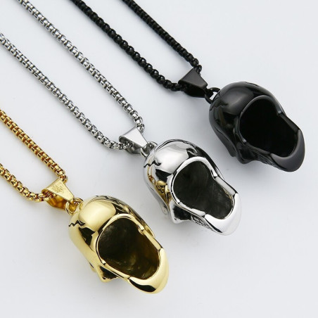 Vue arrière Collier Pendentif Tête de Mort Crâne Rieur