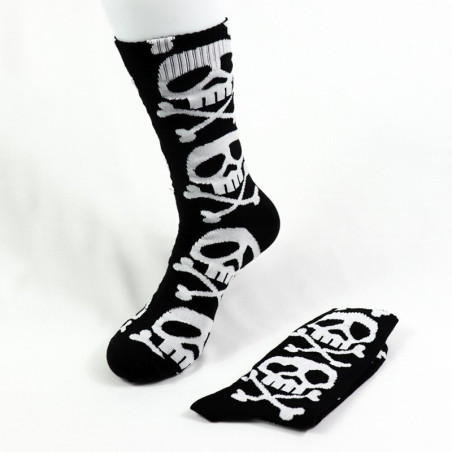 Chaussettes de sport mi-hautes tête de mort