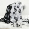 Foulard tête de mort en mousseline de soie 150 x 50