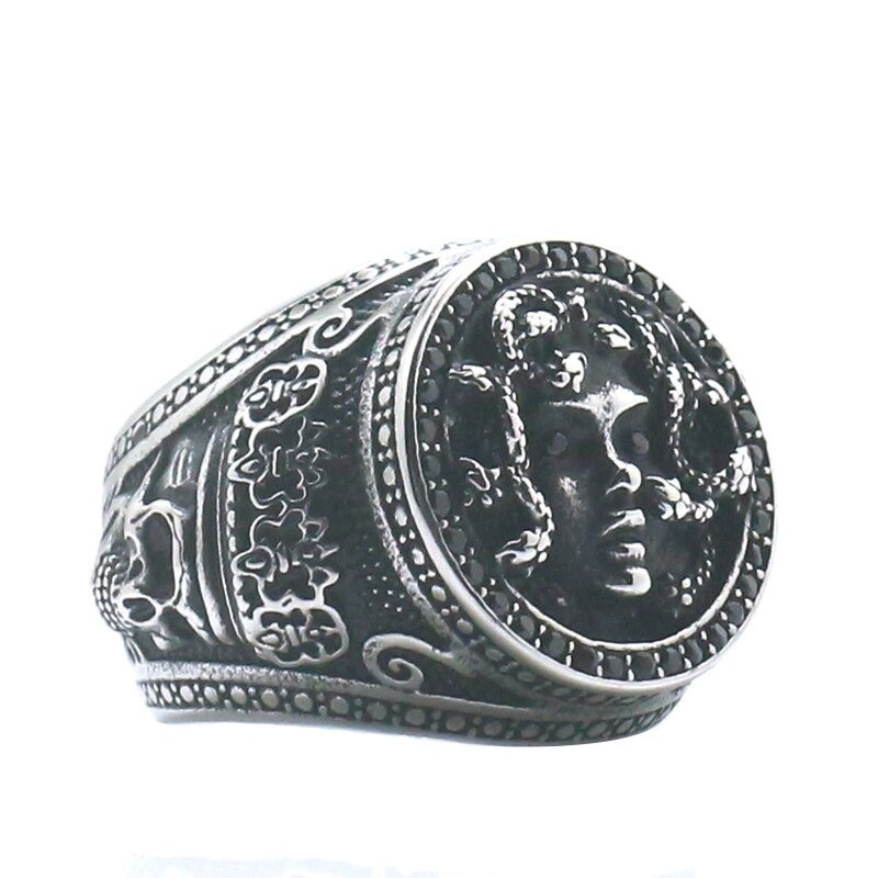 Bague Medusa en acier inoxydable 316L