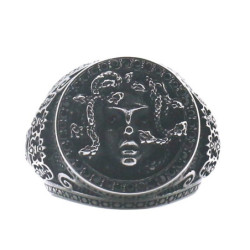 Bague Medusa en acier inoxydable 316L