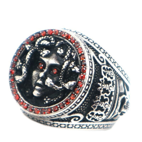 Bague Medusa en acier inoxydable 316L