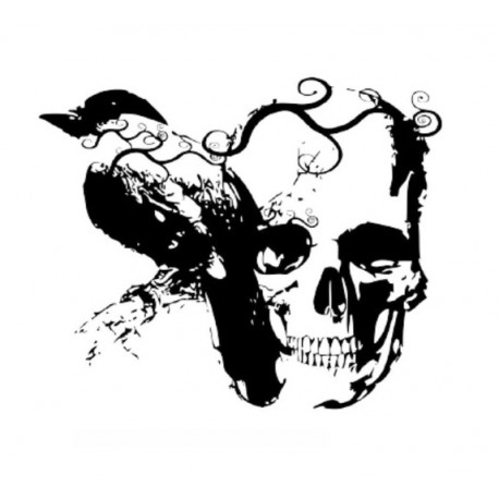 Sticker Tête de Mort Corbeau