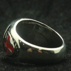 Bague motif de la Croix de l'odre du Temple en acier inoxydable 316L