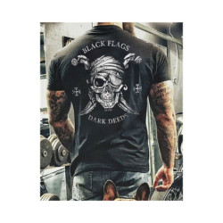 T-shirt Tête de mort Pirates et poignards Black Flags Dark Deeds