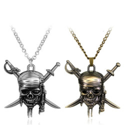 Collier Tête de Mort Pirate - Couleur OR ou Argent !