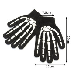 Dimensions des Gants tête de mort lumineux chauds et antidérapants