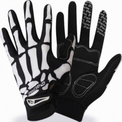 Gants de cyclisme antidérapants en GEL de Silicone pour hommes et femmes motif squelette main