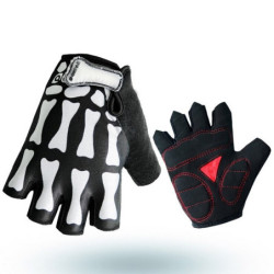 Gants de cyclisme antidérapants en GEL de Silicone pour hommes et femmes motif squelette main - modele 2