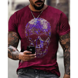 T-shirt tête de mort effet strass : 6 couleurs au choix !