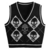 Pull avec motif tête de mort gothique en tricot sans manches !