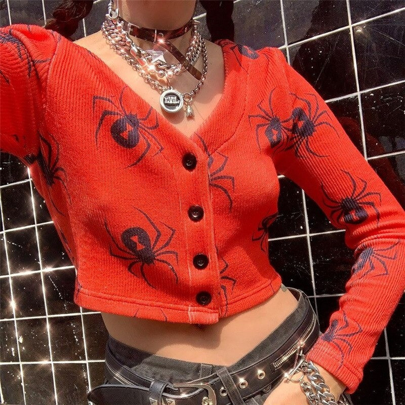 Magnifique Pull en tricot à manches longues avec motif crâne tête de mort pirates couleur rouge