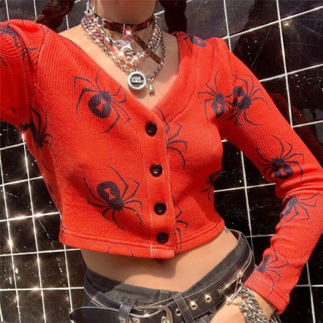 Magnifique Pull en tricot à manches longues avec motif crâne tête de mort pirates couleur rouge