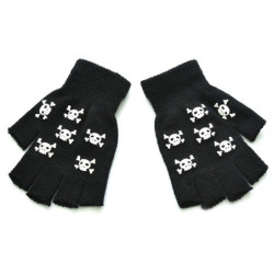 Gants Squelette lumineux main demi-doigts tricotés et antidérapants !
