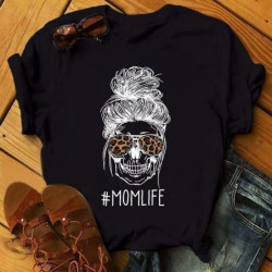 T-shirt tête de mort avec bandana pour femme - 7 modèles et 2 couleurs