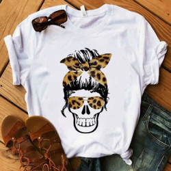 T-shirt tête de mort avec bandana pour femme - 7 modèles et 2 couleurs