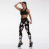 Legging Fitness imprimé tête de mort blanche 3D pour femme vue devant