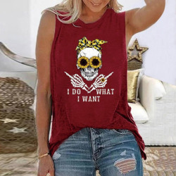 Tshirt motif tête de mort I Do What I Want Femme - 7 couleurs au choix