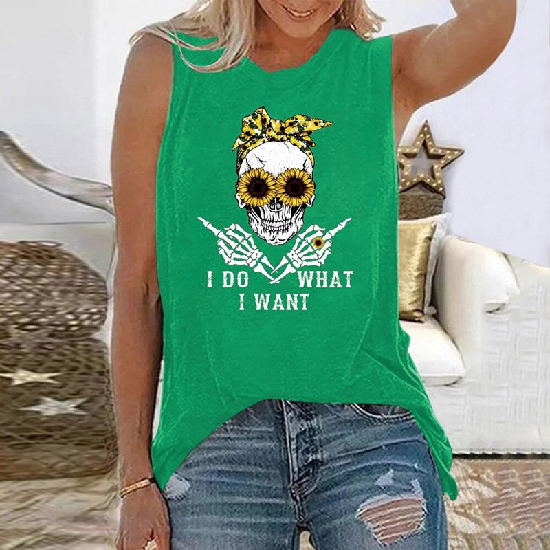 Tshirt motif tête de mort I Do What I Want Femme - 7 couleurs au choix