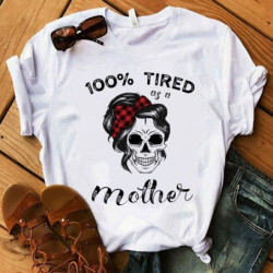 T-shirt à manches courtes pour femmestête de mort avec bandana et turban