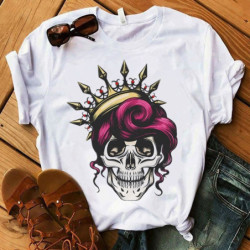 T-shirt  tête de mort avec bandana turban femmes - 9 modèles au choix!