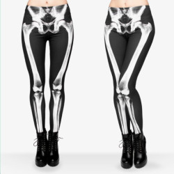 Leggings de Fitness taille haute pour femmes motifs tête de mort et squelettes