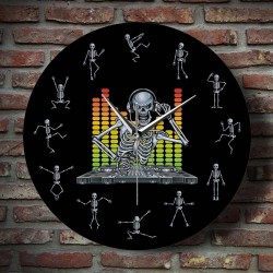 Horloge Tête de Mort Squelette DJ Dance