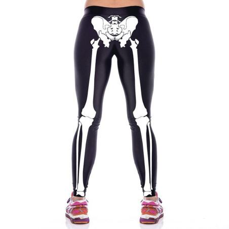 Legging imprimé squelette pour femme
