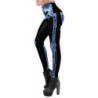 legging de Fitness avec squelette en os bleu brillant imprimé 3D pour femme vue côté