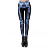 legging de Fitness avec squelette en os bleu brillant imprimé 3D