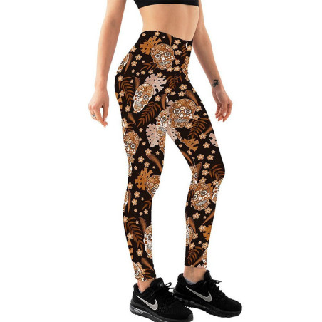 Leggings taille haute motif tête de mort en 3D - 6 modèle différents!