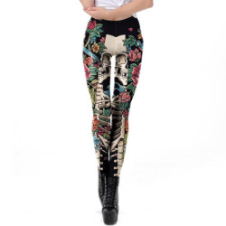 Legging imprimé tête de mort Halloween pour femme 20 modèles au choix