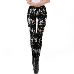 Legging imprimé tête de mort Halloween pour femme 20 modèles au choix