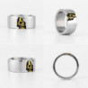 Bague pour hommes en acier inoxydable 316L tête de mort cachée couleur argent et or tous angles