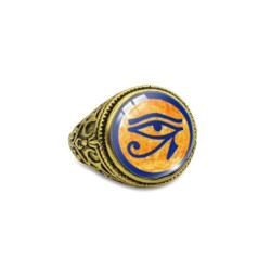 Bague Vintage œil d'horus en verre - modèle 2