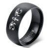 Manifique bague noire en acier inoxydable œil d'horus Oeil d'oujat