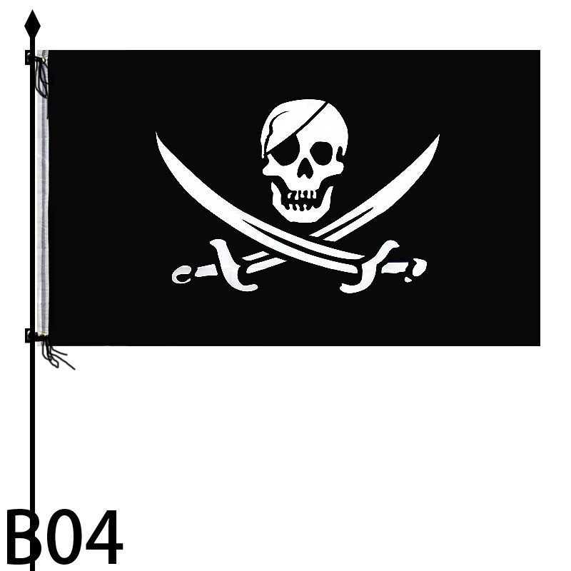 Drapeau de Pirate 90x154cm en Polyester avec œillets en laiton - modèle 2