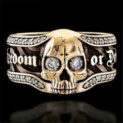 Bague motard Tête de mort de couleur or ou argent
