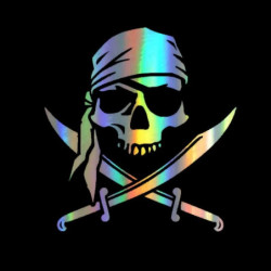 Autocollant Jolly Rogers voiture en PVC - 5 couleurs3 tailles au choix