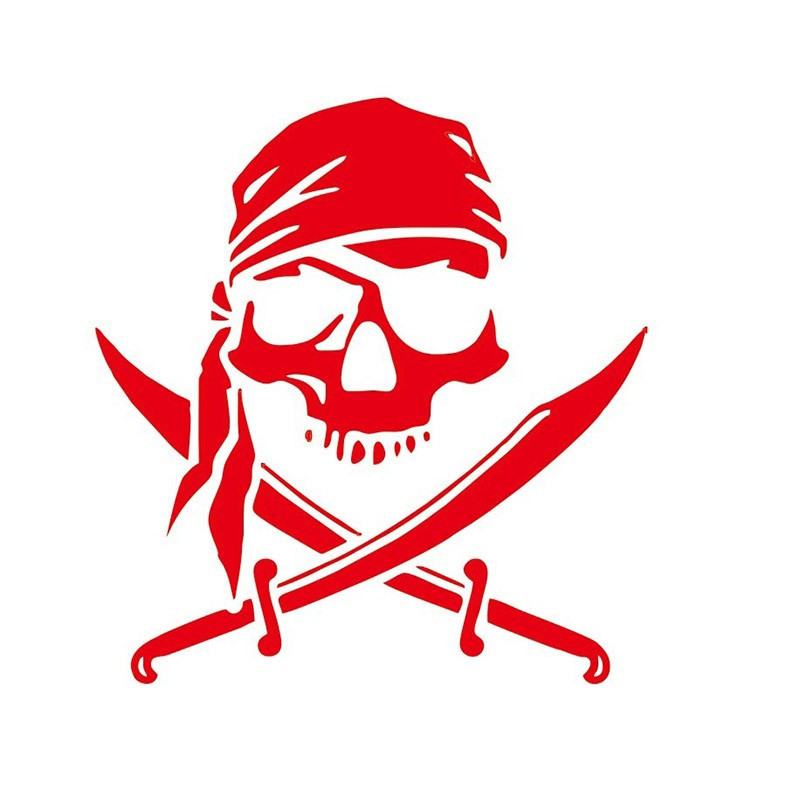 Autocollant Jolly Rogers voiture en PVC - 5 couleurs3 tailles au choix